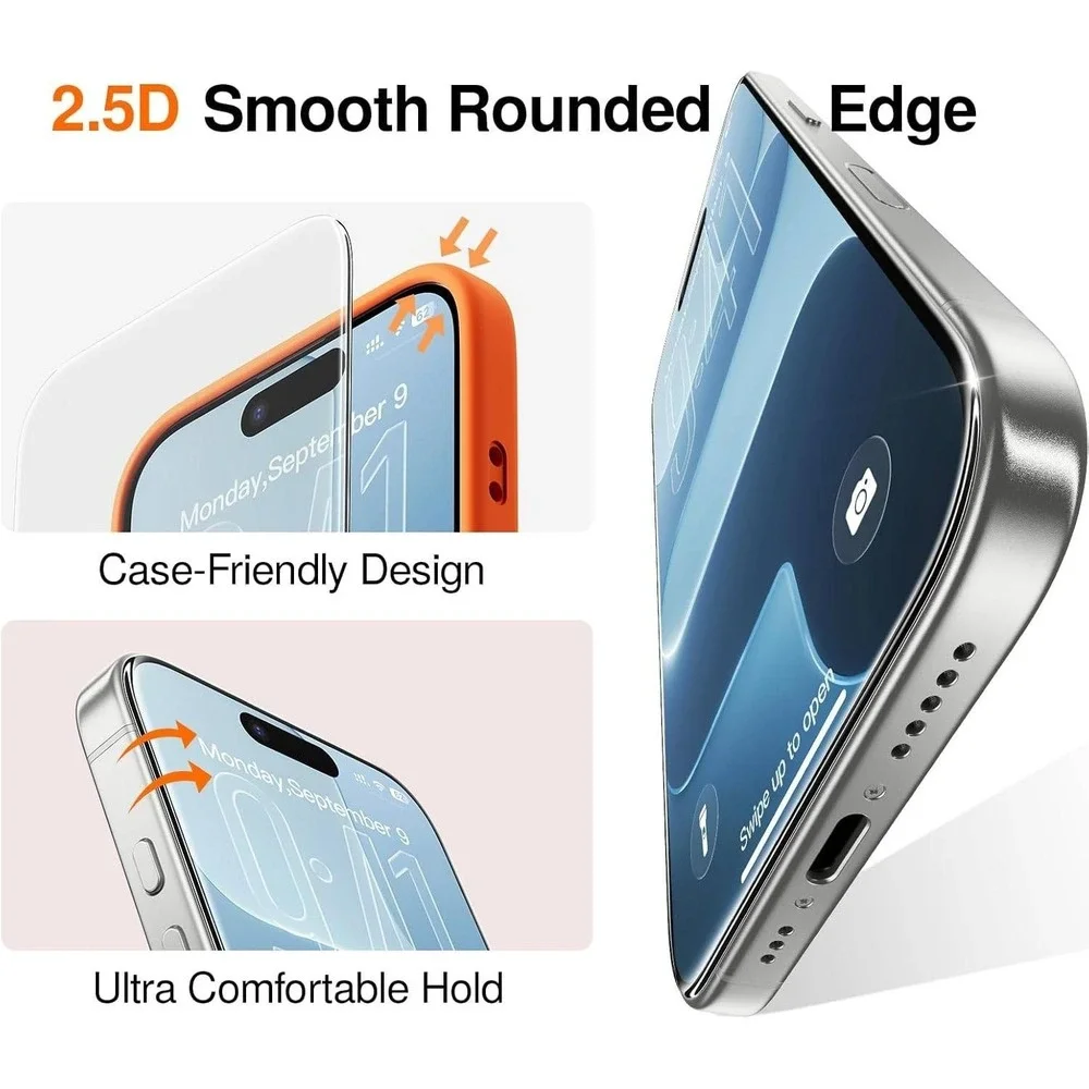 SmartDevil iPhone Screen Protector Tempered Glass Military Grade 9H 2Pack‎